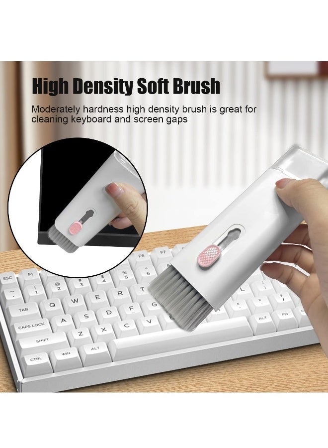 DUSALA 7 in 1 Computer Keyboard Cleaning Brush Set Earbuds Cleaning Pen Wireless Bluetooth Headset Charging Box Electronics Keyboard Cleaning Tools Cleaner Keycap Puller Kit (Pink) - Image 4