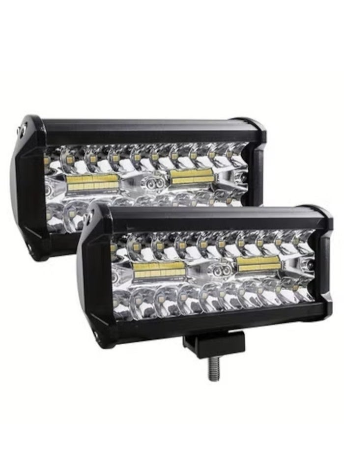 ماركة غير محددة 120 واط 7 بوصة سيارة LED ضوء العمل بار بقعة عوارض الفيضانات كومبو لشاحنة سيارات الدفع الرباعي على الطرق الوعرة أضواء كشفة  - Image 1