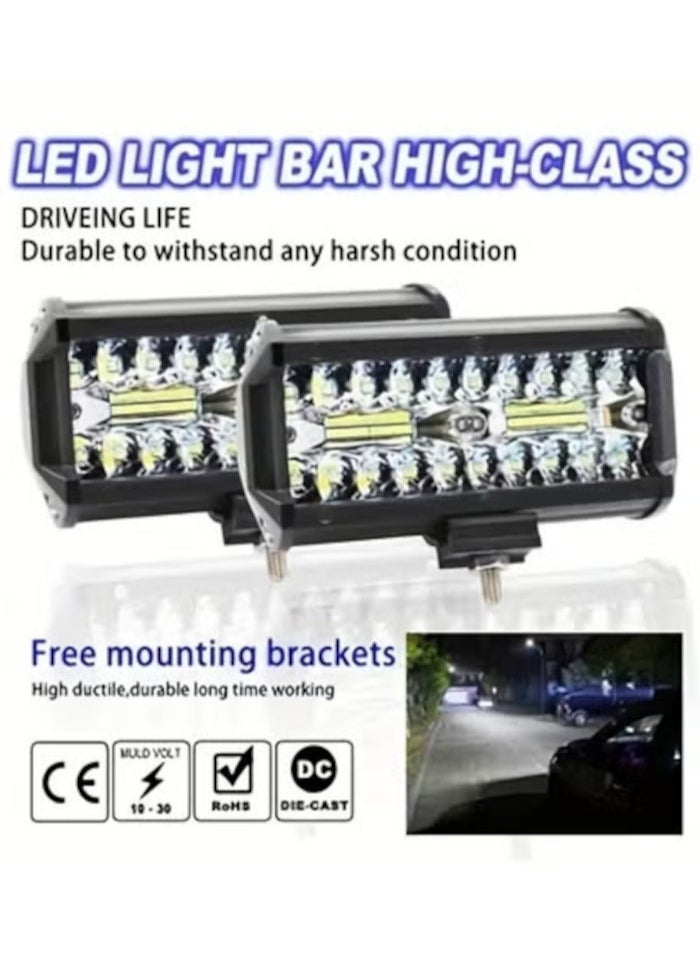 ماركة غير محددة 120 واط 7 بوصة سيارة LED ضوء العمل بار بقعة عوارض الفيضانات كومبو لشاحنة سيارات الدفع الرباعي على الطرق الوعرة أضواء كشفة  - Image 2