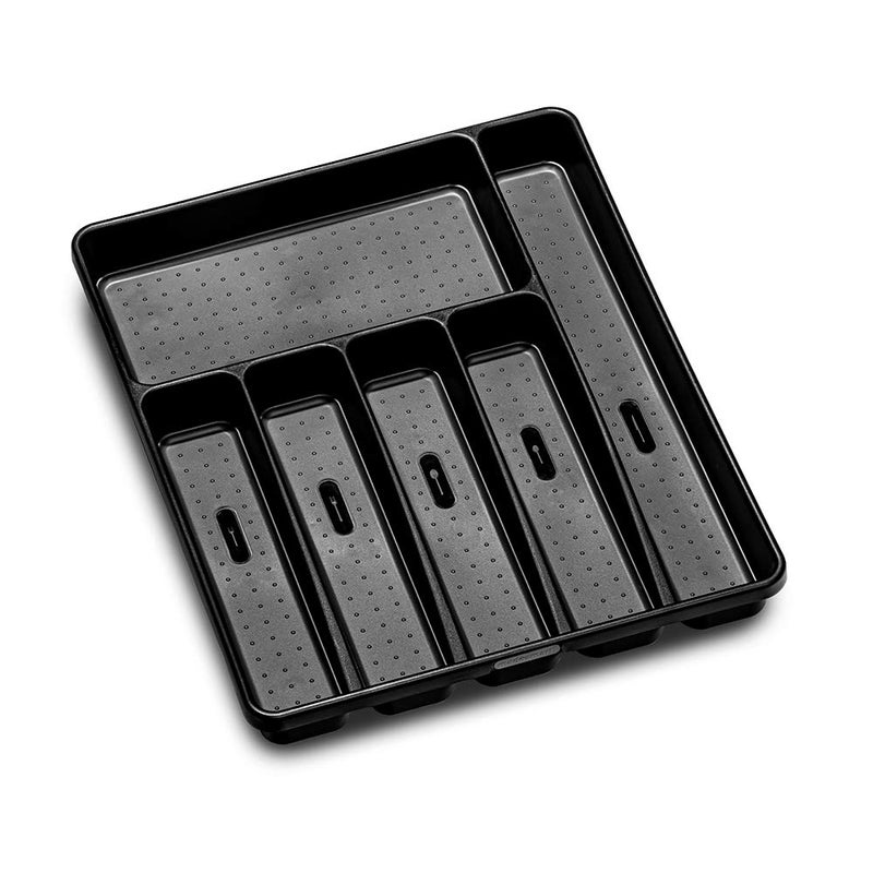 madesmart Silverware TrayCARBON COLLECTION 6 Compartments SoftGrip Lining  NonSlip Feet  BPAFree Large