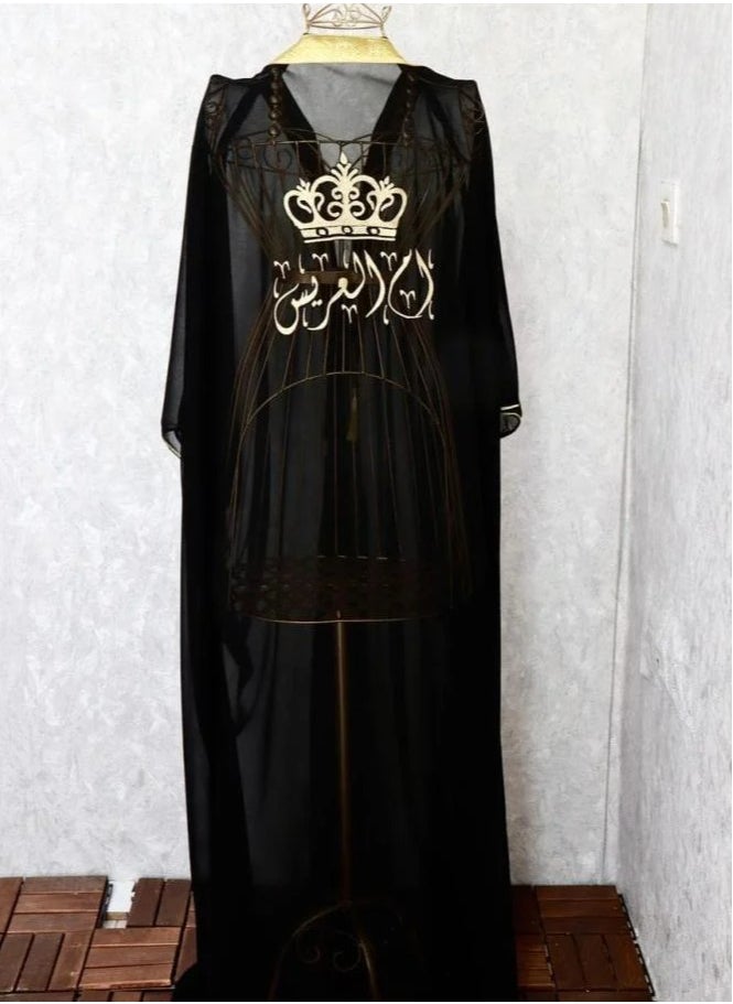 ماركة غير محددة - مشلح بشت أعراس نسائي بإسم ام العريس-أسود - Image 1