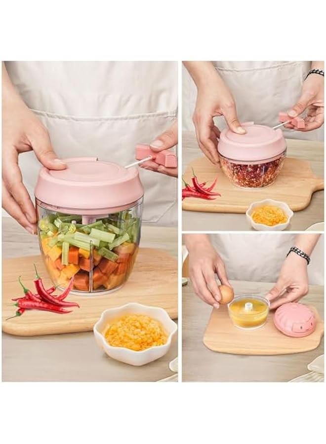 Vegetable Chopper Onion Garlic Dicer Grinder Slicer with Storage Box 160ML - Image 3