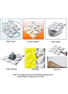 Generic 6/12Piece 3D Wall Panels, 3D Texture PVC Wallpaper, Diamond Design Decorative Wall Cover, Each 30x30cm,for Living Room Lobby Bedroom Wall Decor  - Image 5