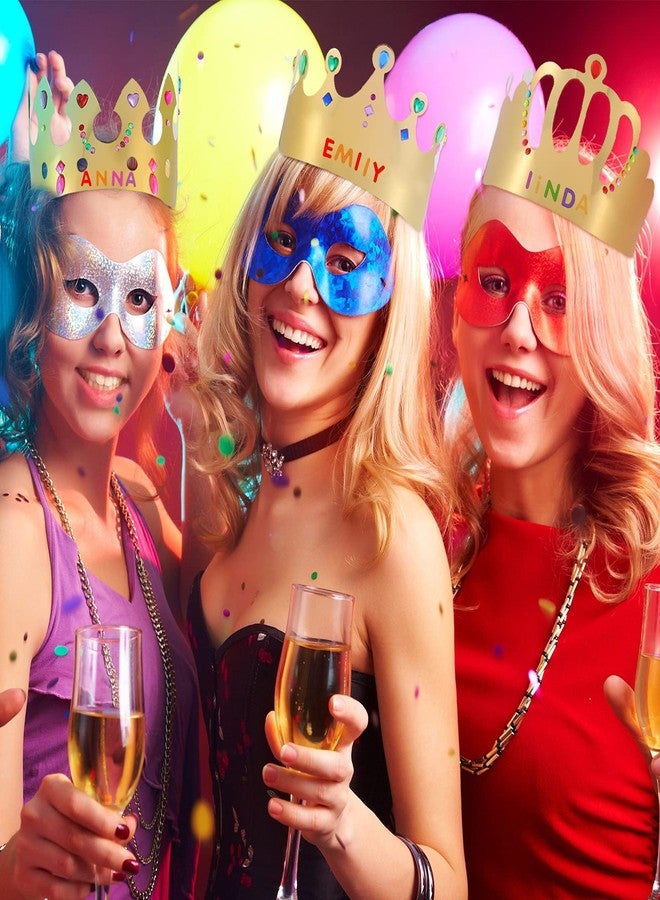 تشينكو تيجان أميرة وأمير ورقية لحفلات أعياد ميلاد الأطفال، قبعات ذهبية للأولاد والبنات، لوازم صنع التيجان بنفسك (نمط كلاسيكي، 34 قطعة) - Image 4