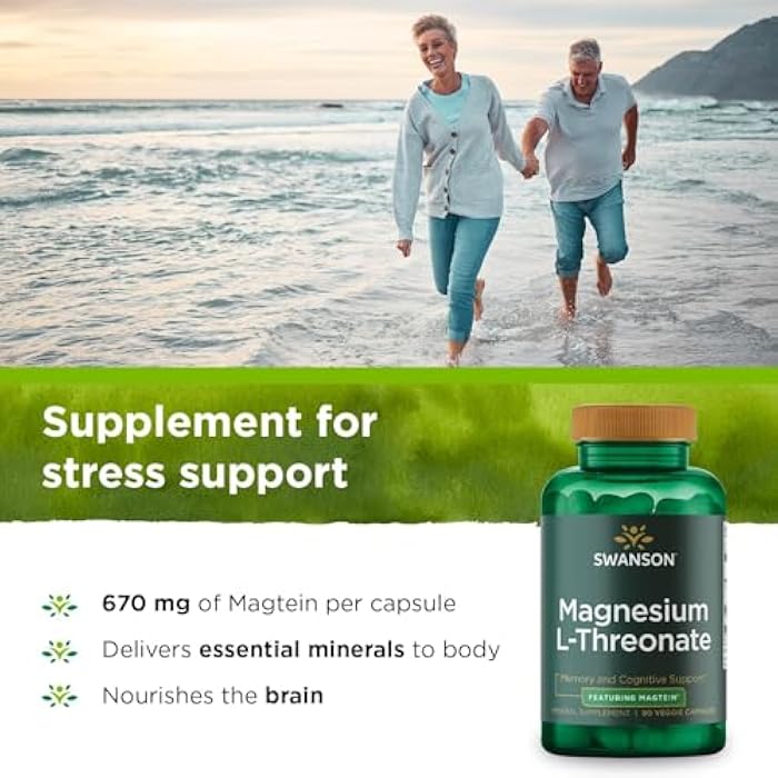 Swanson Magnesium L-Threonate Brain and Cognitive Health Supplement for Professionals Seeking Mental Clarity - 96 mg Magnesium per Serving (90 Vegan Capsules) - Image 3