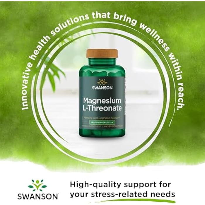 Swanson Magnesium L-Threonate Brain and Cognitive Health Supplement for Professionals Seeking Mental Clarity - 96 mg Magnesium per Serving (90 Vegan Capsules) - Image 5