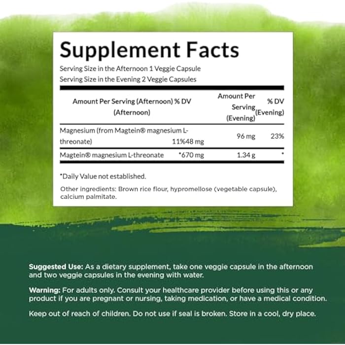 Swanson Magnesium L-Threonate Brain and Cognitive Health Supplement for Professionals Seeking Mental Clarity - 96 mg Magnesium per Serving (90 Vegan Capsules) - Image 2
