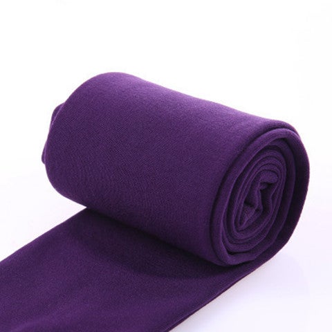 Fleece-Lined Footed Leggings Winter Autumn Warm Womens Pants Purple  - Image 1