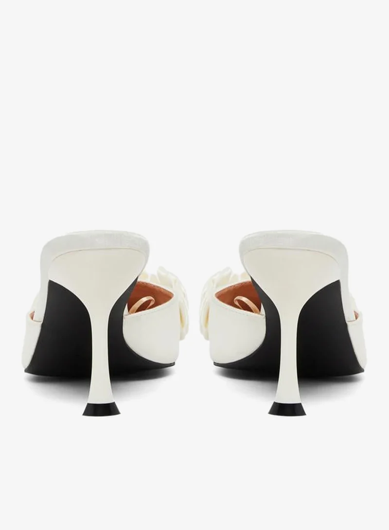 Styli  Women White Floral Detail Mules for Women | Best Price UAE