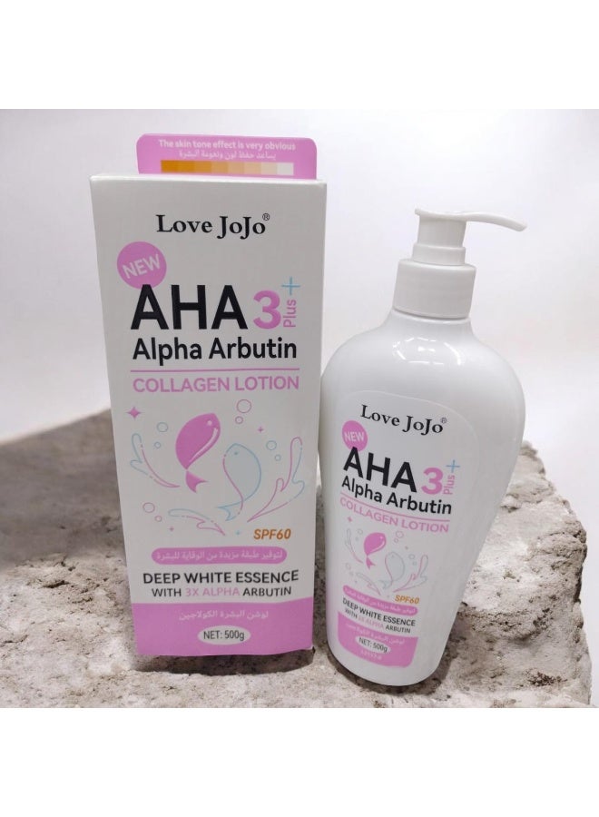 AHA 6-in-1 Brightening Skincare Combo - Alpha Arbutin & Collagen Serum, Cream, Lotion, Face Wash, Soap & Shower Gel - Image 4