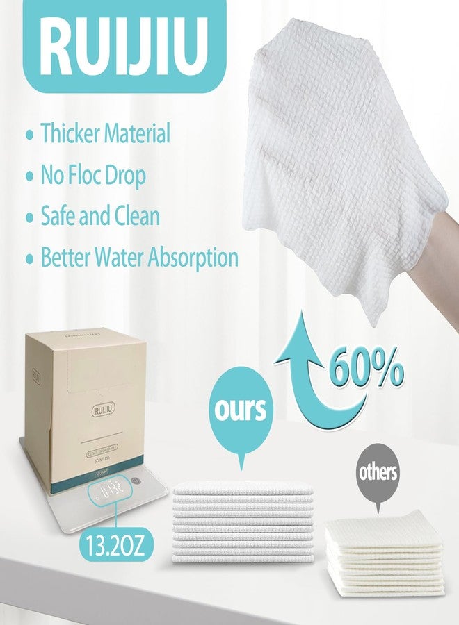 RUIJIU 200 Count 4 PACK Disposable Face Towel, Large Size 10"X 12", Disposable Face Cloths, 100% Biodegradable Towel, Skin Soft and Thick for Washing Face - Image 4