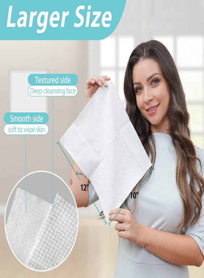 RUIJIU 200 Count 4 PACK Disposable Face Towel, Large Size 10"X 12", Disposable Face Cloths, 100% Biodegradable Towel, Skin Soft and Thick for Washing Face - Image 3