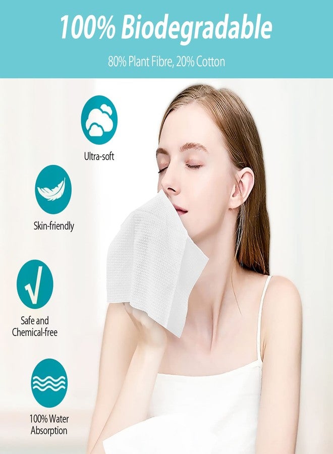 RUIJIU 200 Count 4 PACK Disposable Face Towel, Large Size 10"X 12", Disposable Face Cloths, 100% Biodegradable Towel, Skin Soft and Thick for Washing Face - Image 5