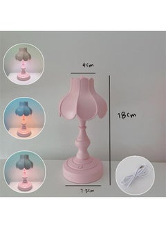 Thoraya Desk Lamp Retro Lotus Leaf Ingenious Lovely 3 Light Sources Small Table Night Lamp for Girls Bedroom Pink  - Image 2