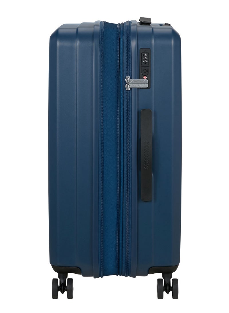 AMERICAN TOURISTER Aerojoy Suitcase, Check-In Size 66 cm / 25 inch, 4 Wheels, Hard Top, ABS, Dark Blue|TSA Lock|Inner Mesh Zippered Divider|Expandable|Cross Ribbons|Lightweight - 3 Years International Warranty - Image 2
