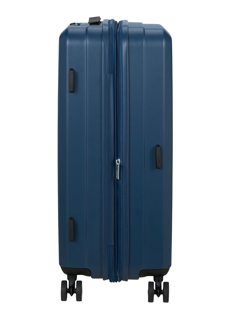 AMERICAN TOURISTER Aerojoy Suitcase, Check-In Size 66 cm / 25 inch, 4 Wheels, Hard Top, ABS, Dark Blue|TSA Lock|Inner Mesh Zippered Divider|Expandable|Cross Ribbons|Lightweight - 3 Years International Warranty - Image 3