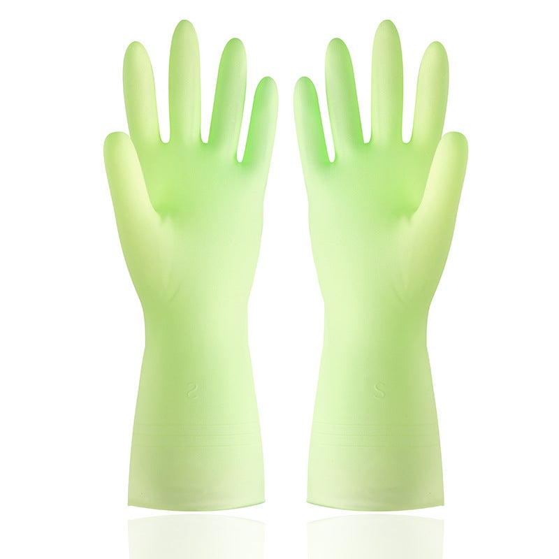 Durable Rubber Gloves for Dishwashing and Cleaning Macaroon Green Macaroon Green