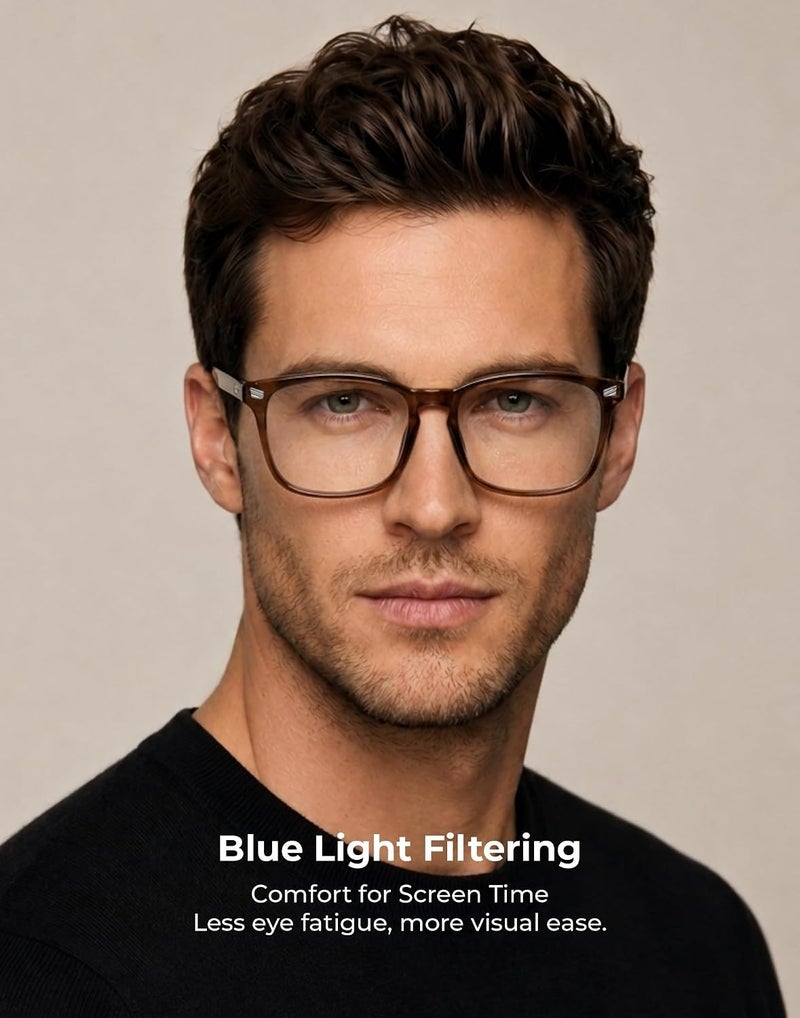 TIJN Hardness boosted processed substance Blue Light Blocking Glasses for Women Men Square Frame Nerd Eyeglasses Anti Blue Ray Computer Screen Glasses Trendy widespread design - Image 2