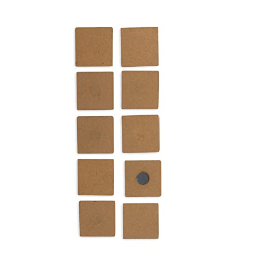 IVEI DIY MDF Wood Sheet Craft Magnet - Plain MDF Fridge Magnet Blanks Cutouts Set for Painting Wooden Sheet Craft, Decoupage, Resin Art Work & Decoration (Square Set of 10) - Image 1