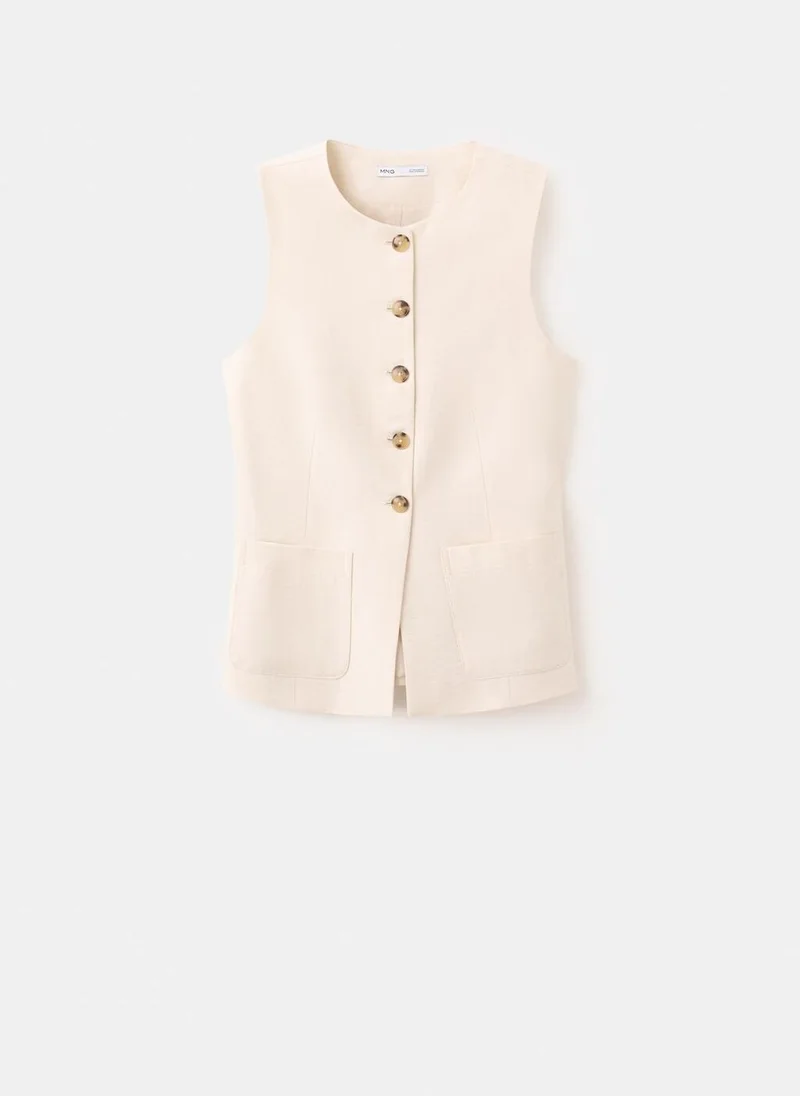 Mango 05-CRUDO Waistcoat With Buttons And Pockets for Women | Best Price UAE