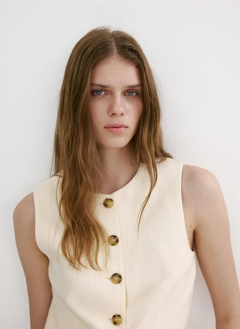 Mango 05-CRUDO Waistcoat With Buttons And Pockets for Women | Best Price UAE