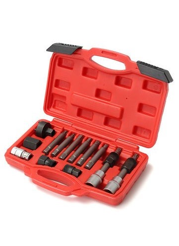 Generic - Generic 13Pcs Alternator Freewheel Pulley Removal Socket Bit Set Garage Tool - Image 1