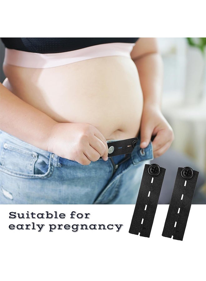 5 PCS Waist Extender on Elastic Comfy Adjustable Waistband Expanders for Men and Women Jeans Pants Skirt Dress Trousers (Black)  - Image 4