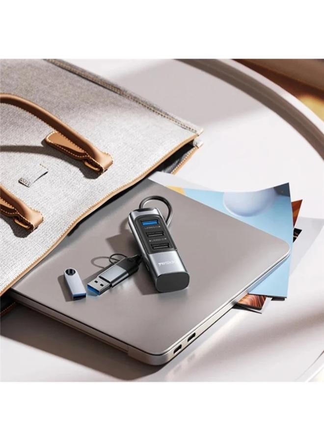 محول موزع USB + Type C من YESIDO HB19 إلى USB 3.0 + 2xUSB 2.0 + PD 2.0 USB-C