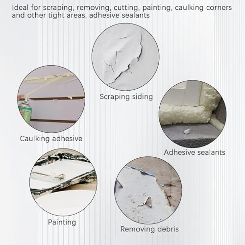 VKQ 4PCS Oscillating Tool Scraper Blades to Remove for Caulk Adhesive Sealant Removal, Compatible with for DewAl Bosch Dremel Rockwell - Image 5