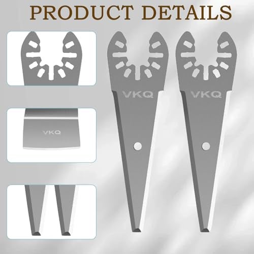 VKQ 4PCS Oscillating Tool Scraper Blades to Remove for Caulk Adhesive Sealant Removal, Compatible with for DewAl Bosch Dremel Rockwell - Image 4