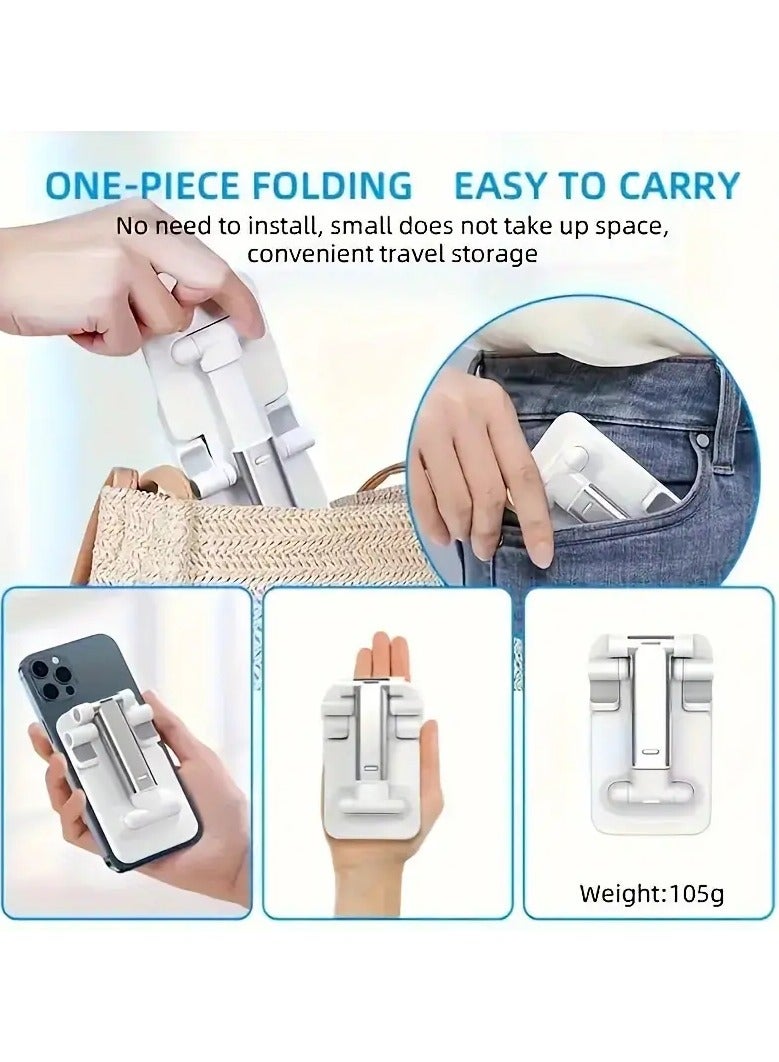 Adjustable Desk Mobile Phone and Tablet Stand, Foldable Angle Height Adjustable Cell Phone Desktop Stand, Universal Desktop Holder for iPhone, for iPad, Cell Phone Stand,Folding Desktop Phone Stand Black - Image 4