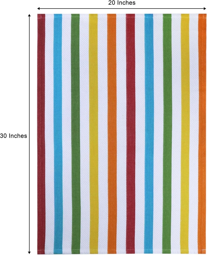 COTTON CRAFT Oversized Kitchen Towels  4 Pack 100 Cotton Basketweave Dish Towels  Absorbent Reusable Low Lint Quick Dry Tea Towel  Cooking Drying Restaurant Bar Cleaning Cloth Napkin 20x30 Multi - Image 5