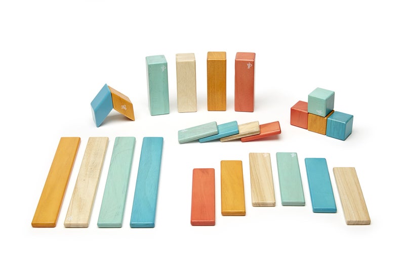 Tegu 24 Piece Tegu Magnetic Wooden Block Set, Sunset, 1-99 years old - Image 3