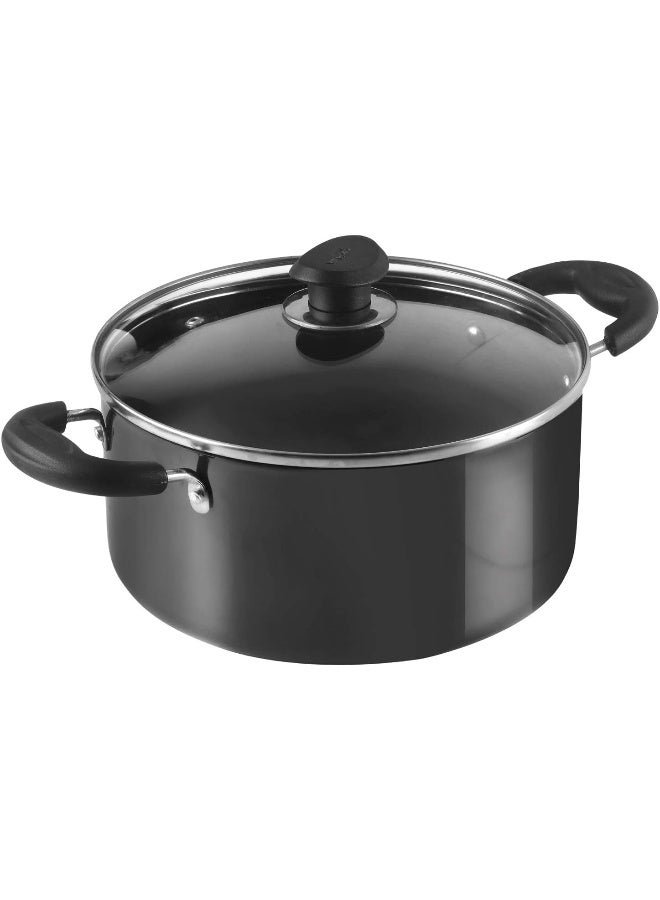 Vinod Hard Anodized Sauce Pot with Glass Lid- 24 cm, 5 Ltr Non - Induction - Image 1
