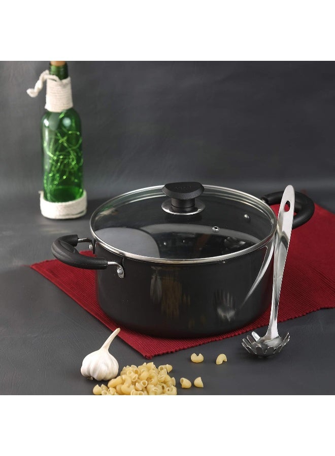 Vinod Hard Anodized Sauce Pot with Glass Lid- 24 cm, 5 Ltr Non - Induction - Image 2