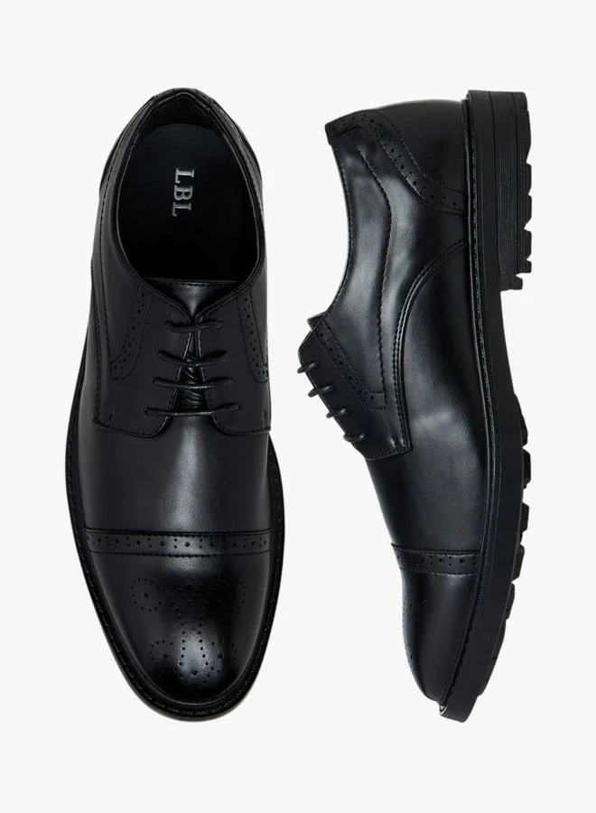 LBL by Shoexpress Perforated Lace-Up Derby Shoes