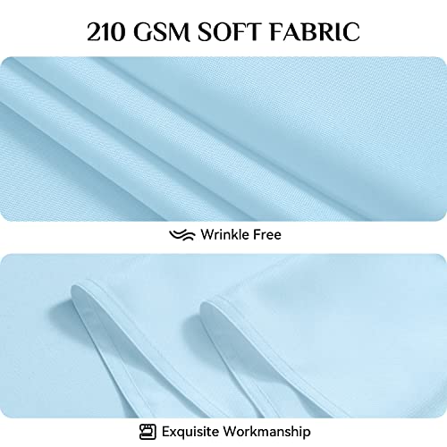 Softalker Rectangle Tablecloth, Waterproof & Stain Resistant Square Table Cloths Wrinkle Free Fabric Washable 210GSM Polyester Table Cover for Spring/Party/Outdoor - 54 x 54 inch,Baby Blue - Image 5