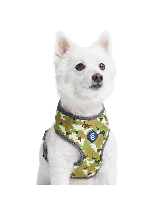 Blueberry Pet Blueberry Pet Essentials Soft & Comfy Green Camo Print Camouflage Dog Harness Vest, Chest Girth 16" - 21", Small, Adjustable Harnesses for Dogs  - Image 1