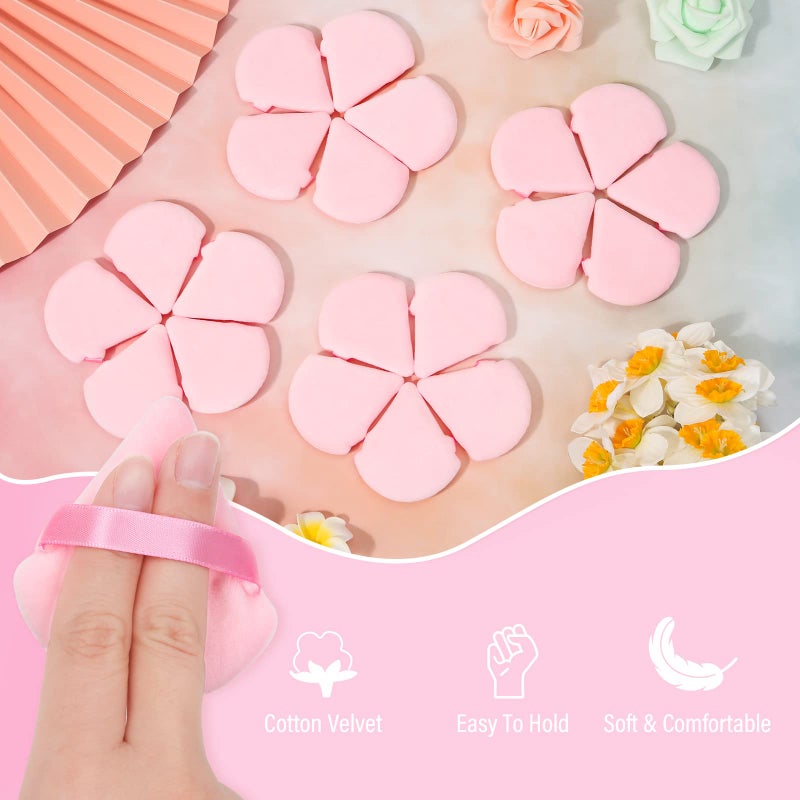 Thrilez 20pcs Triangle Powder Puff, Loose Powder Puffs Makeup Puff for Face Powder, Setting Powder Puff for Make Up, Face Puff Pads for Press Powder, Sponge Powder Applicator for Face and Eye (Pink) - Image 4