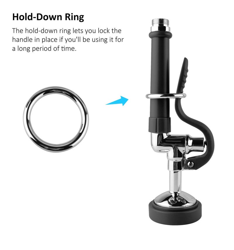 CWM Pre Rinse Sprayer Commercial Sink Faucet Spray Valve Chrome Finished (Black) - Image 3