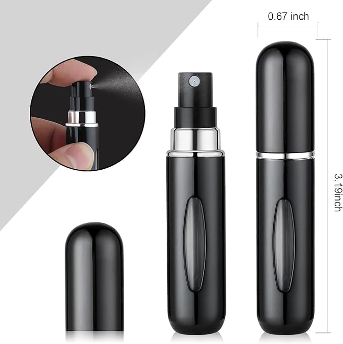 OUMOR 5PCS Cologne Travel Bottle, Perfume Travel Refillable, Perfume Atomizer, Mini Spray Bottle and Small Cologne Sprayer for Daily Use - Image 1