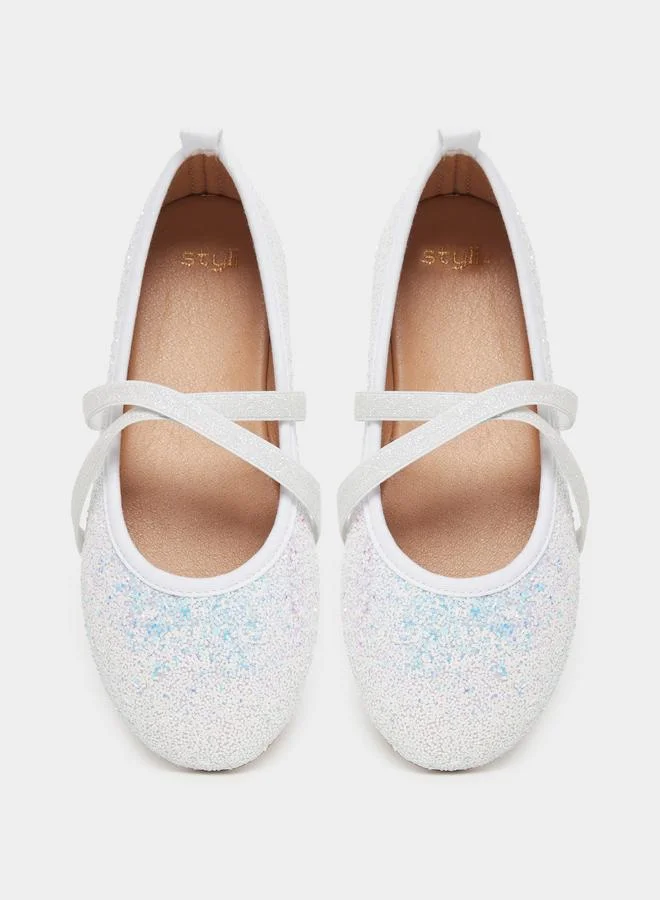 ستايلي Styli Embellished Slip-on Ballerinas