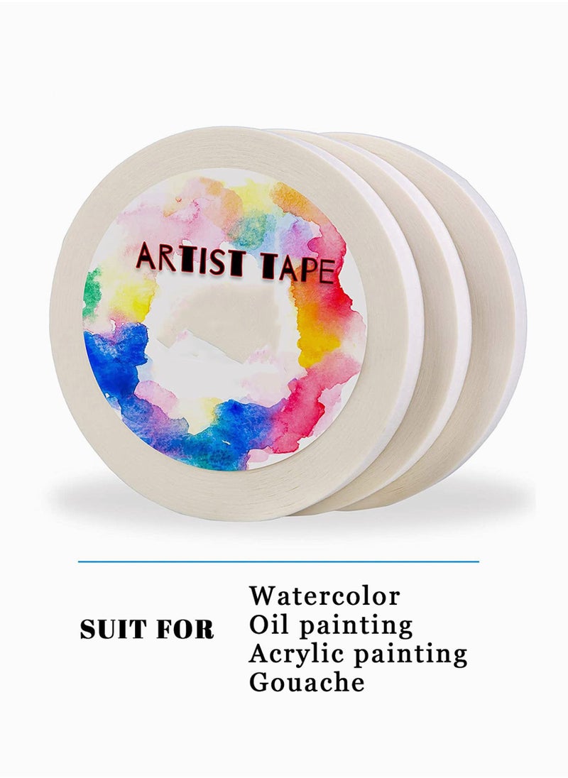 Y&D White Artist Tape - Masking Artists for Drafting Art Watercolor Painting Canvas Framing Acid Free 5mm Wide 2 Pcs  - Image 5