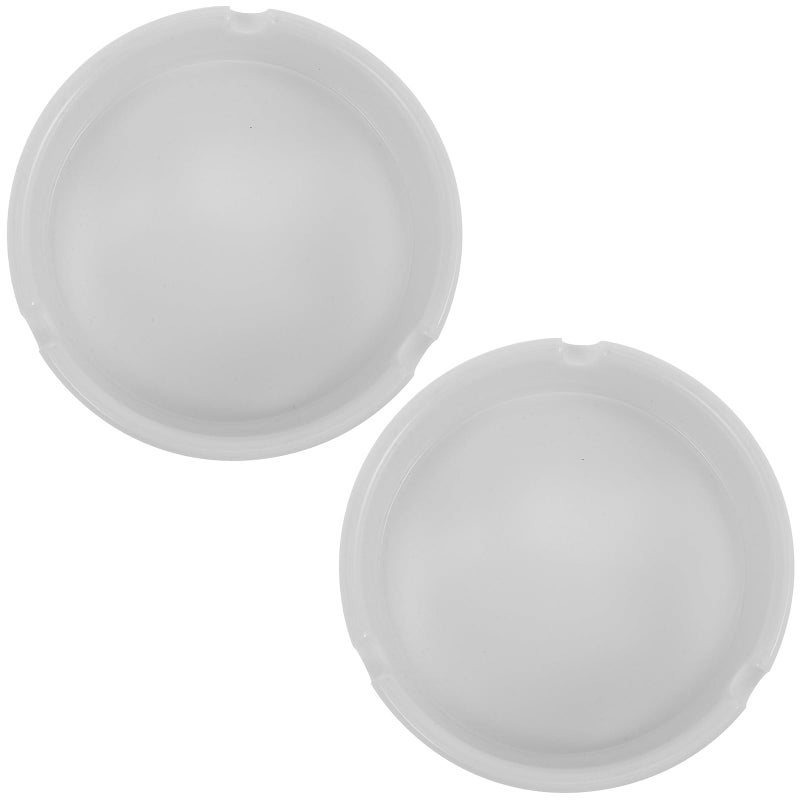 2Pcs White Melamine Round Ashtrays Shatterproof Indoor Use for Home Office Bar - Image 2