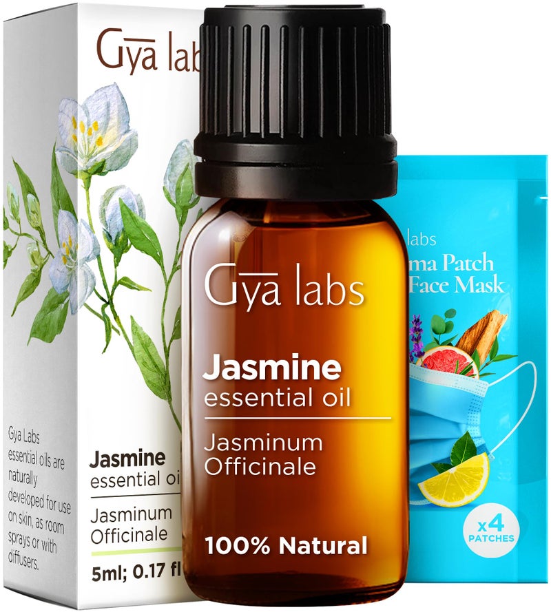 Gya Labs Jasmine Essential Oil for Diffuser - 0.34 Fl Oz - 100% Pure Natural Jasmine Oil for Skin, Hair, Body Massages Aromatherapy, Candle Making - Floral & Alluring Scent - Image 1