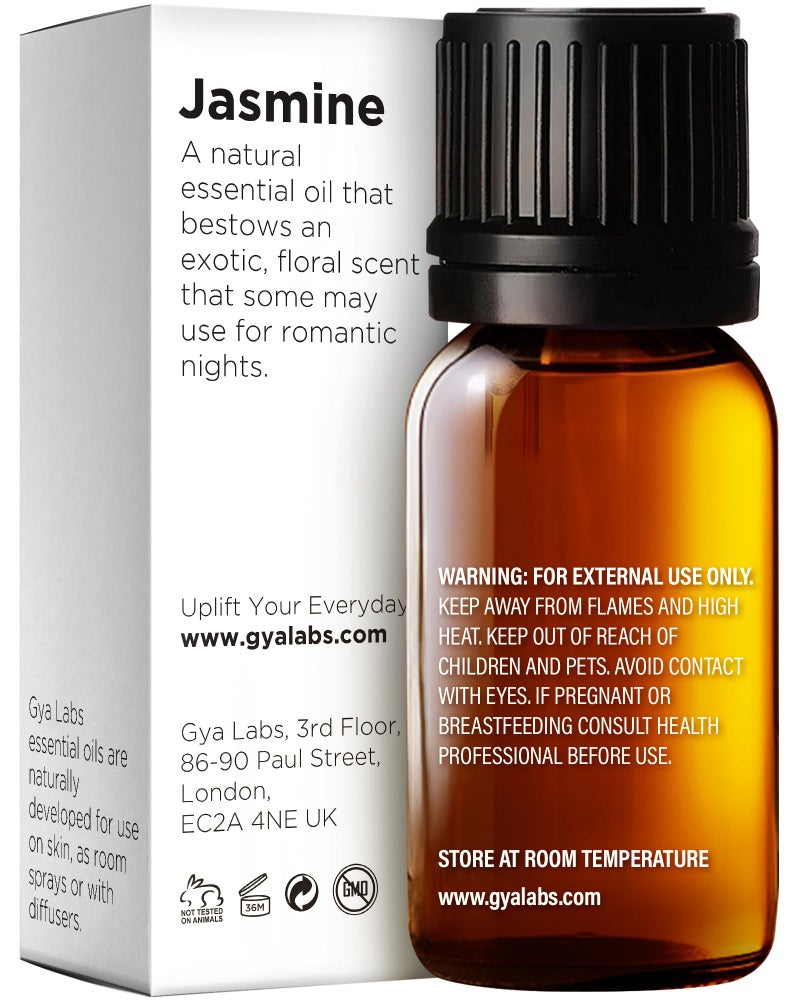 Gya Labs Jasmine Essential Oil for Diffuser - 0.34 Fl Oz - 100% Pure Natural Jasmine Oil for Skin, Hair, Body Massages Aromatherapy, Candle Making - Floral & Alluring Scent - Image 2
