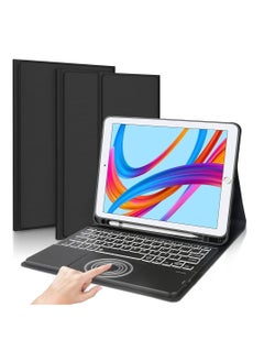 Keyboard Case for iPad 10.2/10.5" 9th 8th 7th Gen, With Touch pad Arabic and English Bluetooth keyboard Smart Trackpad Detachable with Pencil Holder iPad cover,for iPad 10.2 Inch/iPad Air 10.5"(3rd Gen)