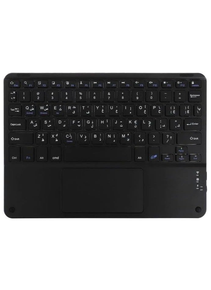 Generic - Keyboard Case for iPad 10.2/10.5" 9th 8th 7th Gen, With Touch pad Arabic and English Bluetooth keyboard Smart Trackpad Detachable with Pencil Holder iPad cover,for iPad 10.2 Inch/iPad Air 10.5"(3rd Gen) - Image 1