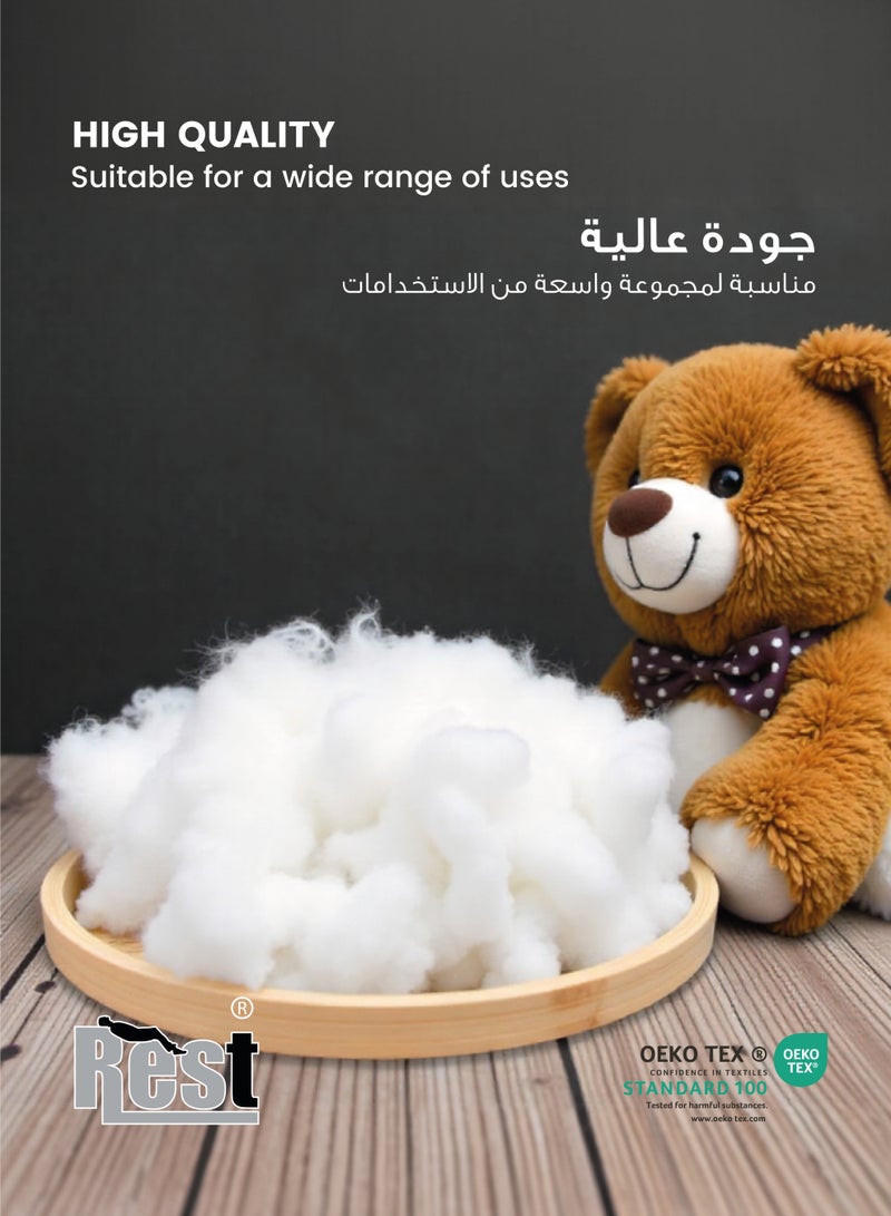 REST  polyfill 1kg Loose AAA Grade Super Soft White Synthetic Polyester Fiber Filling Premium Fiber Fill Stuffing Fluffy Resilience Fiber for Stuffed Pillow Cushion Toy Decoration - Image 4