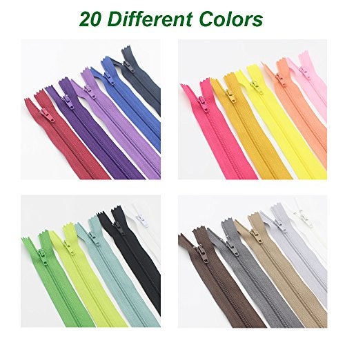 YaHoGa 80pcs 12 Inch (30cm) Nylon Coil Zippers for Sewing Tailor Crafts Nylon Zippers Bulk 20 Colors (12" 80pcs) - Image 2